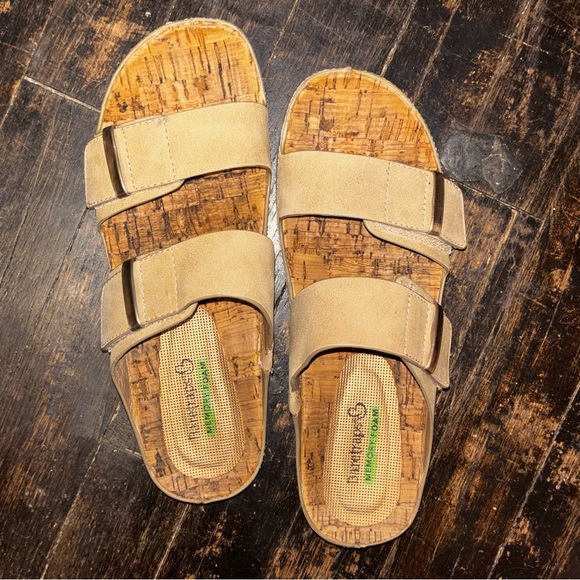 BareTraps Shoes - Beige Cork Footbed Sandals